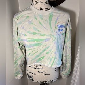 Fabletics crop top tie dye sweatshirt